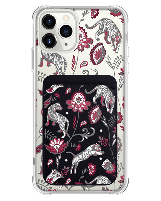 iPhone Magnetic Wallet Case - Tiger & Floral 6.0