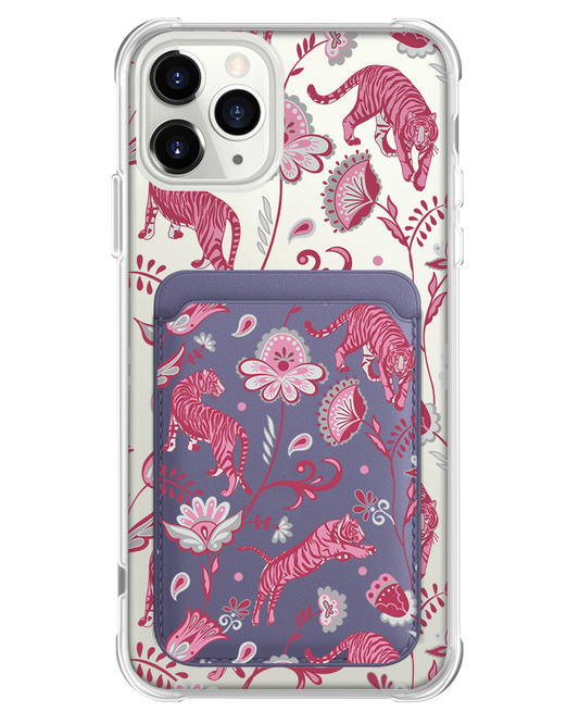 iPhone Magnetic Wallet Case - Tiger & Floral 7.0