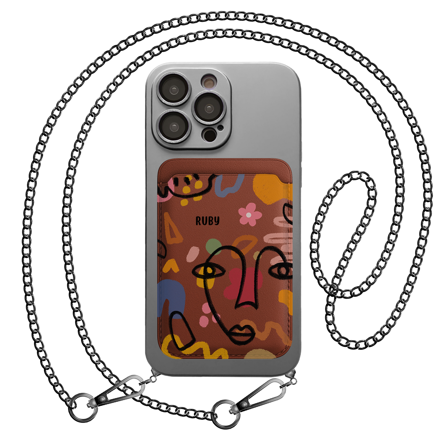 iPhone Magnetic Wallet Silicone Case - Abstract 4.0