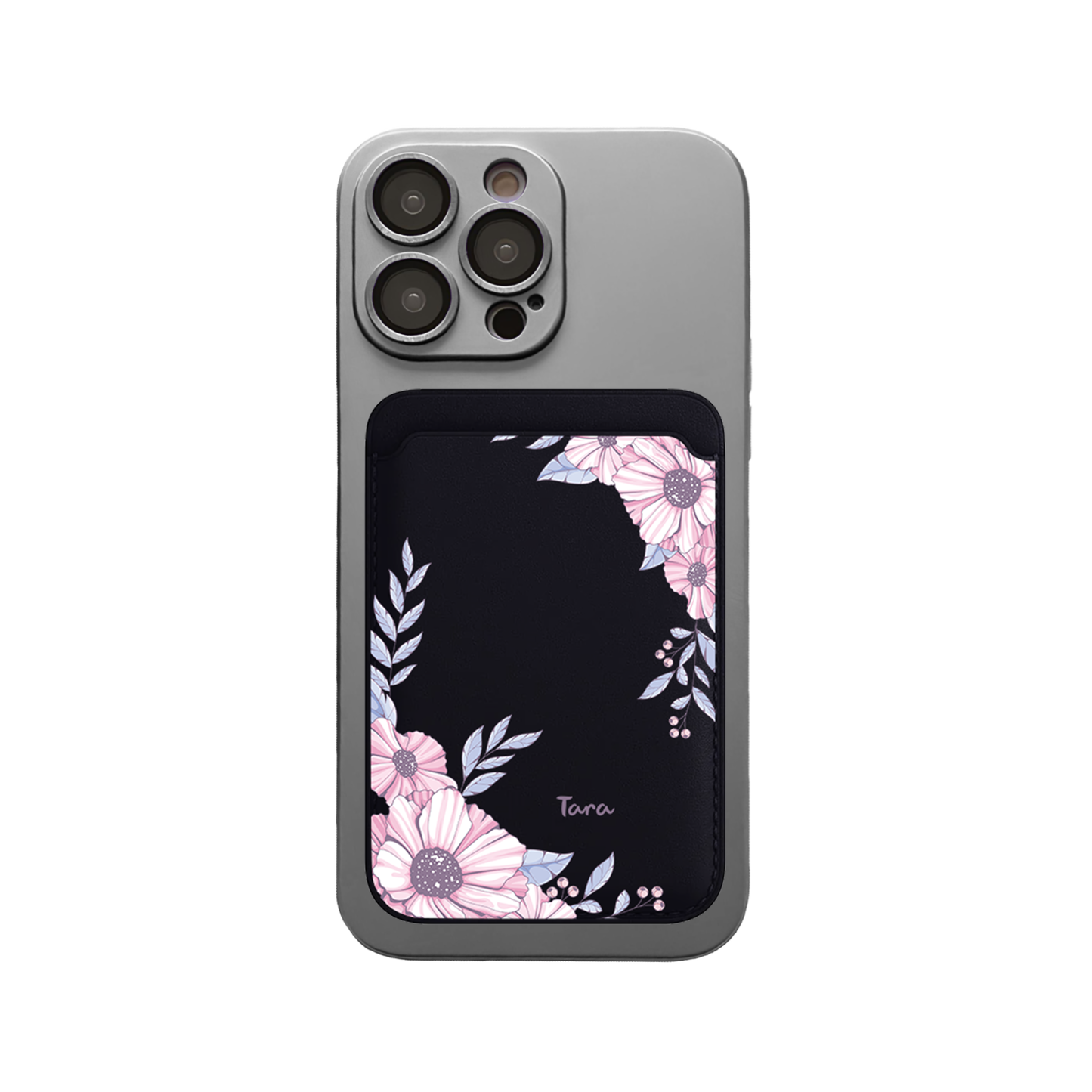 iPhone Magnetic Wallet Silicone Case - Pink Blossom