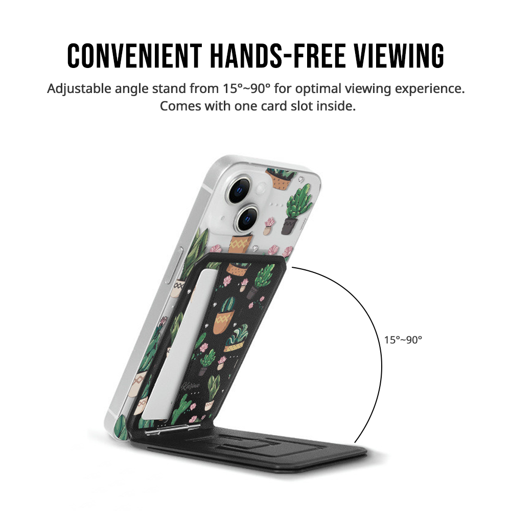 iPhone Magnetic Multifold Wallet - Pink Florals