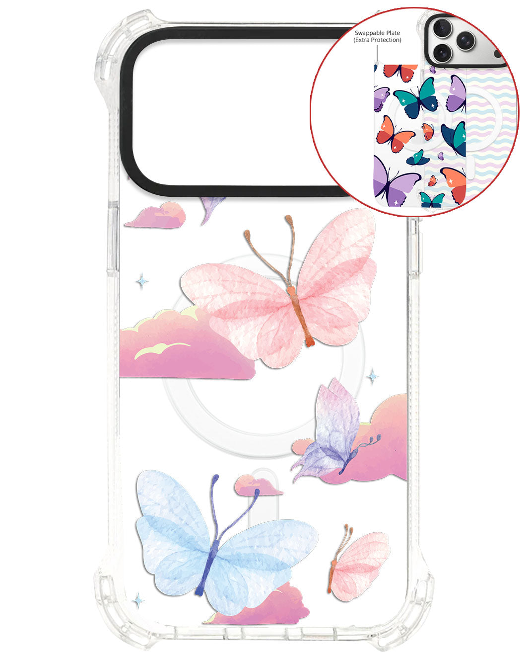 Magsafe Swappable Plate - Butterfly & Clouds