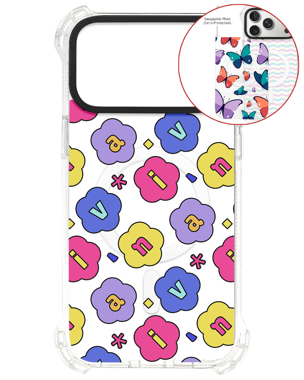 Magsafe Swappable Plate - CUSTOM MONOGRAM 3.0 Flower Petals 2.0