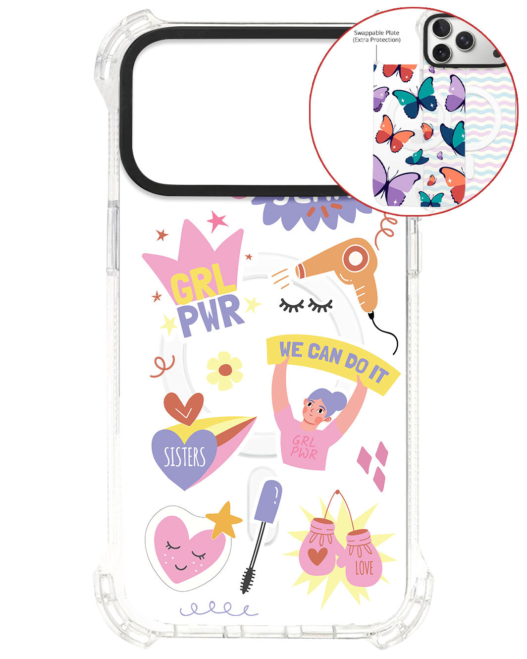 Magsafe Swappable Plate - Girl Power Sticker Pack