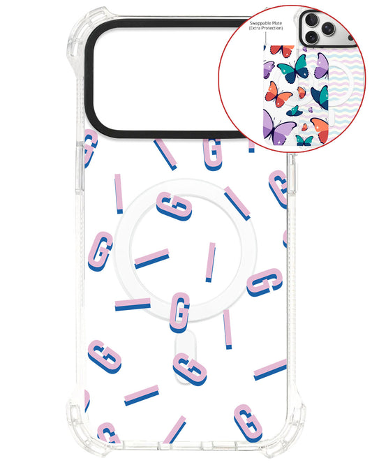 Magsafe Swappable Plate - CUSTOM MONOGRAM 1.0 Cotton candy