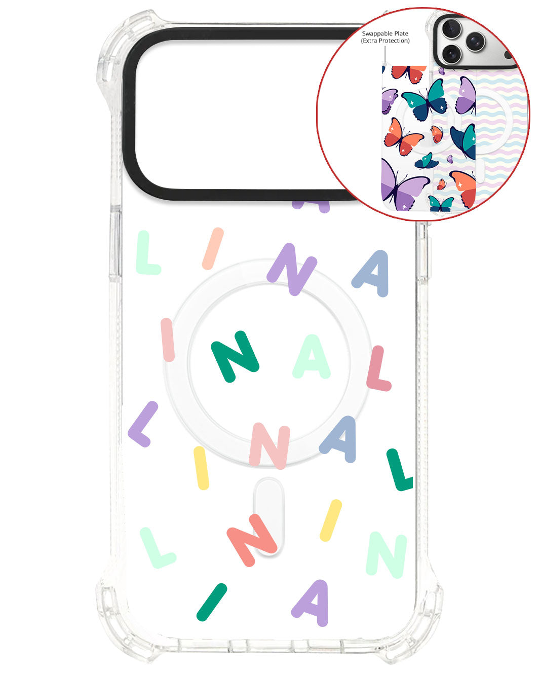 Magsafe Swappable Plate - CUSTOM MONOGRAM 2.0 Rainbow