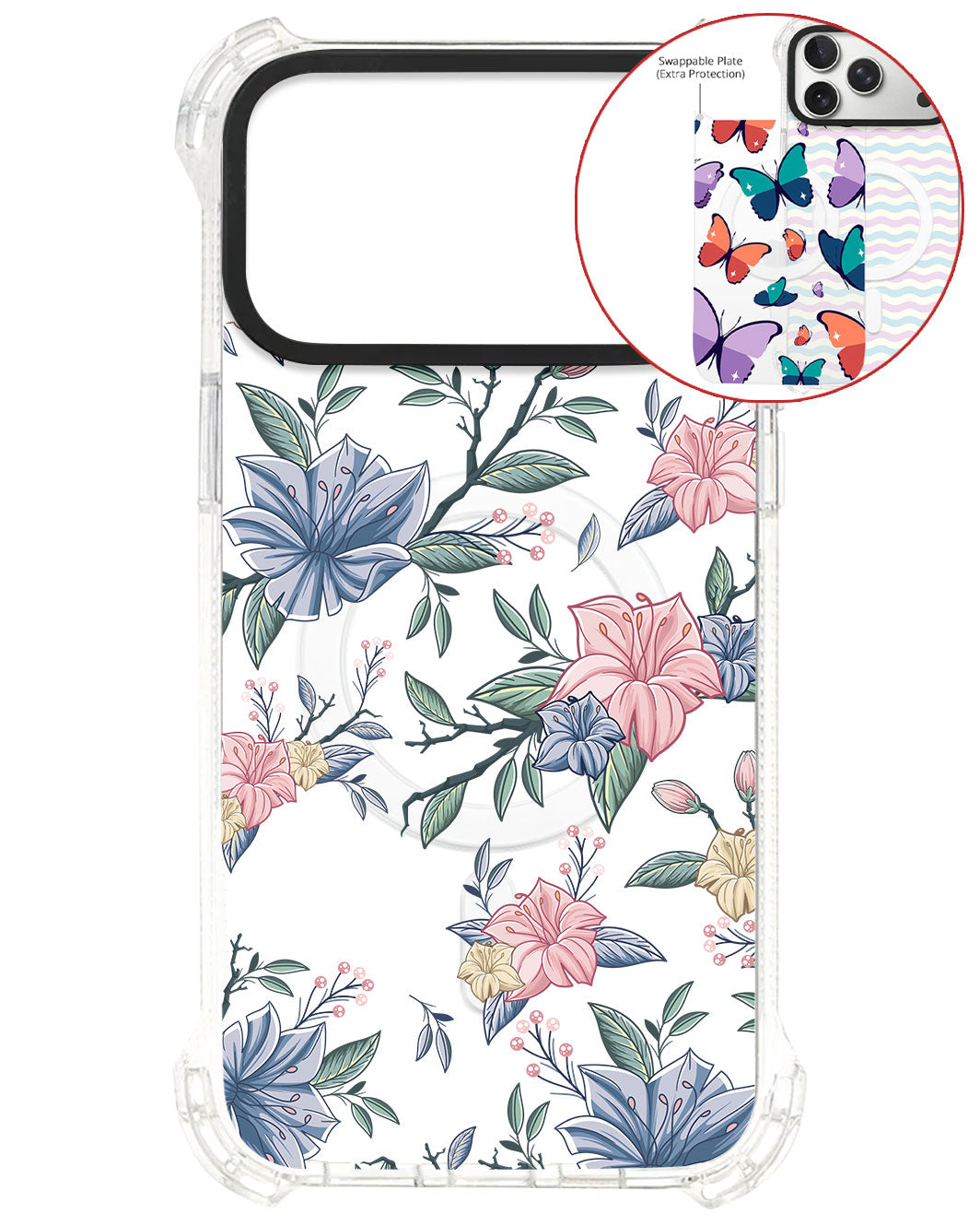 Magsafe Swappable Plate - Pink & Blue Floral