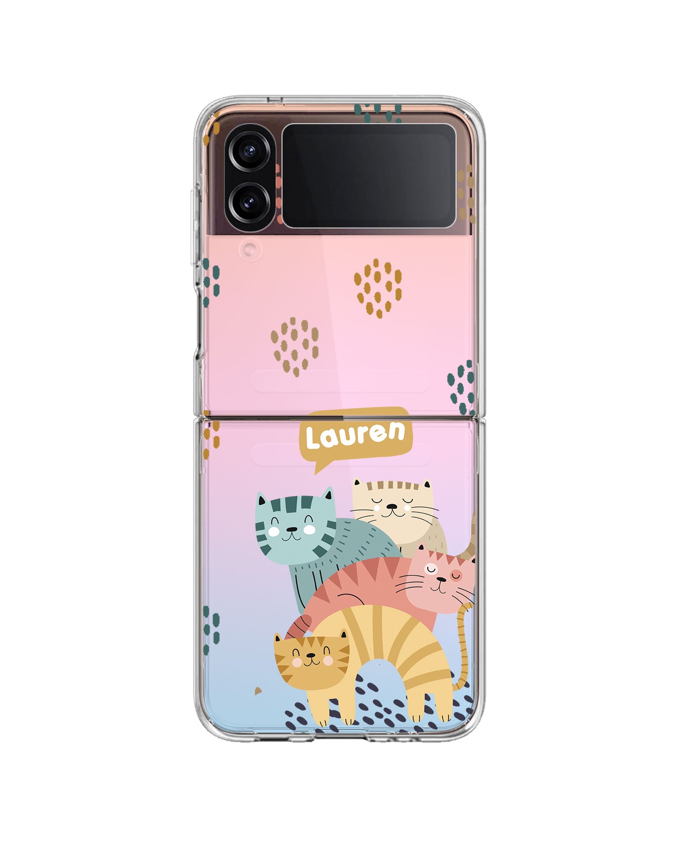 Android Flip / Fold Rearguard Holo - Rainbow Meow 2.0