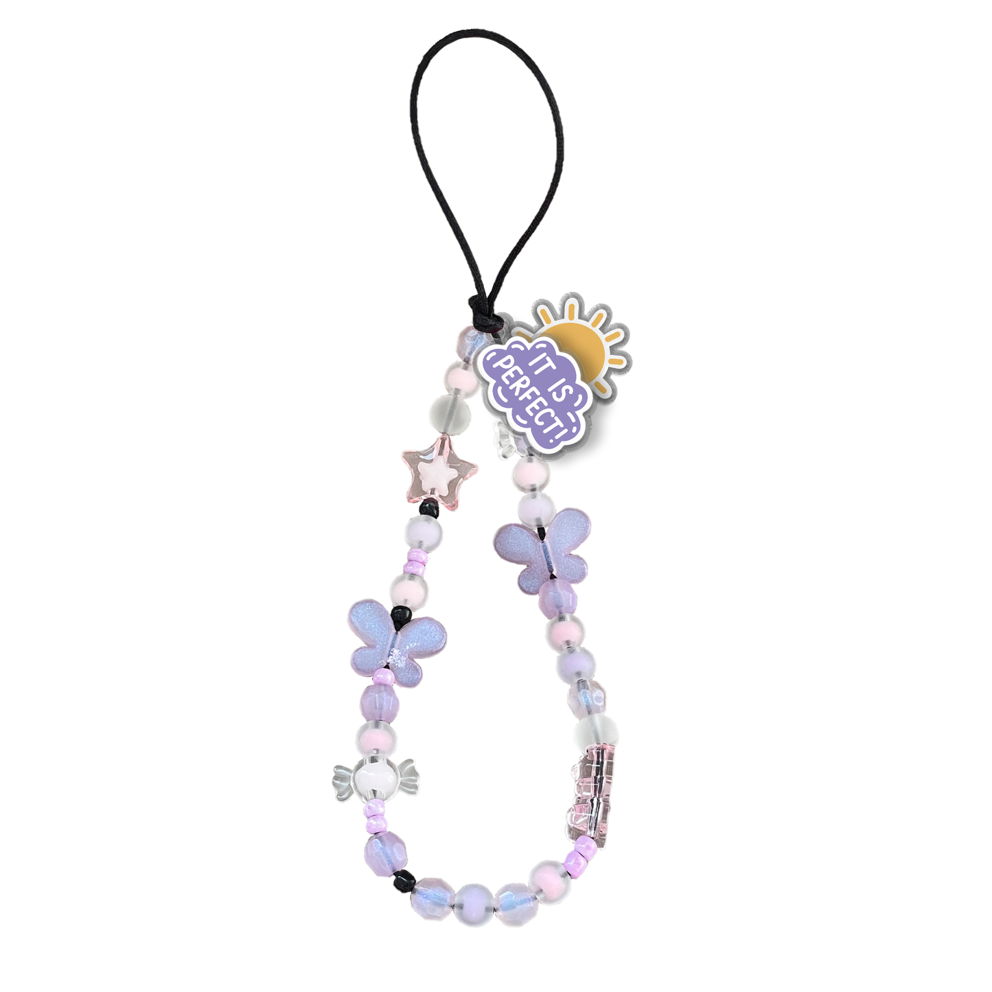 Beaded Strap with Acrylic Charm - Abstract Quotes 1.0