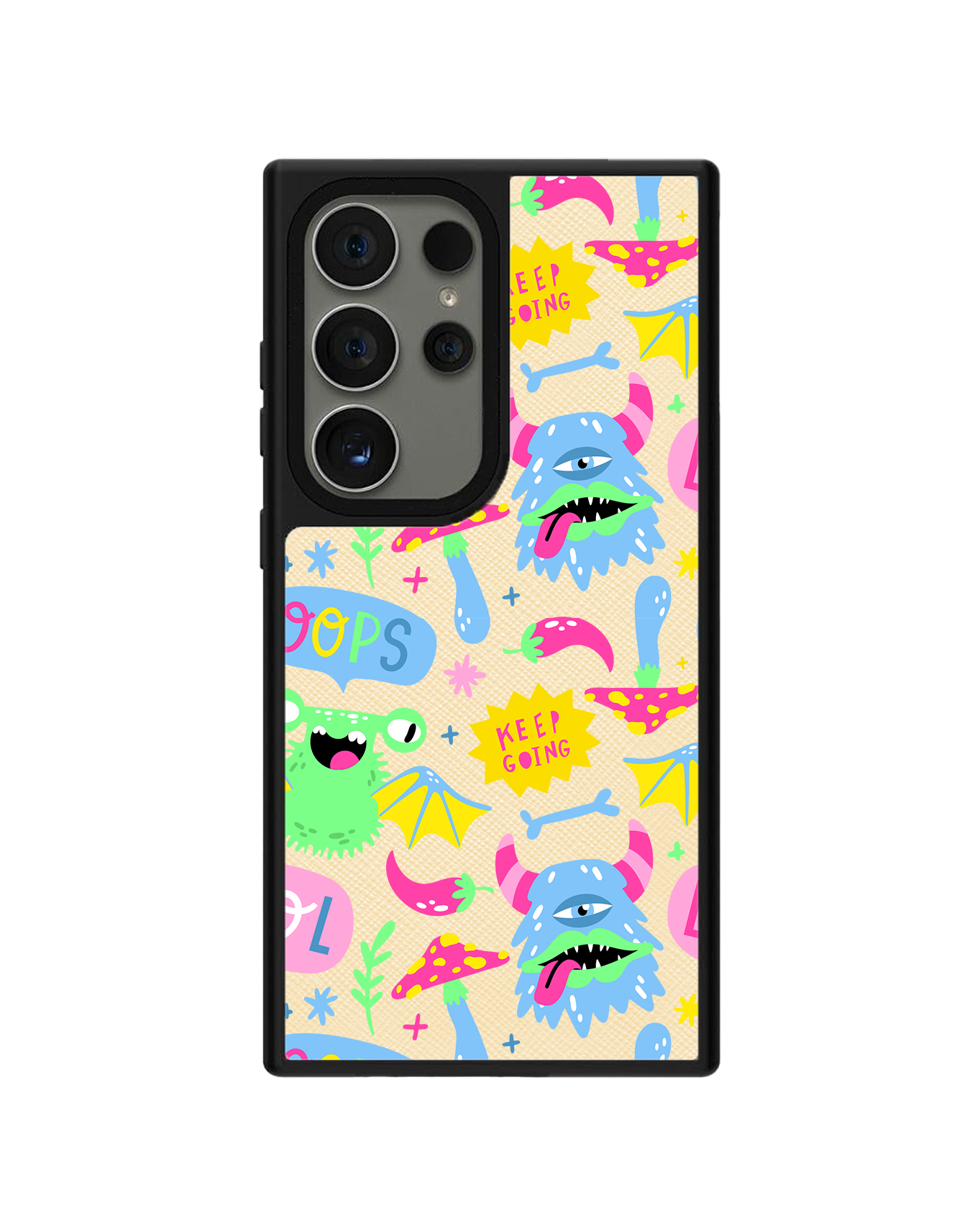 Android Leather Grip - Monster Say Keep Going