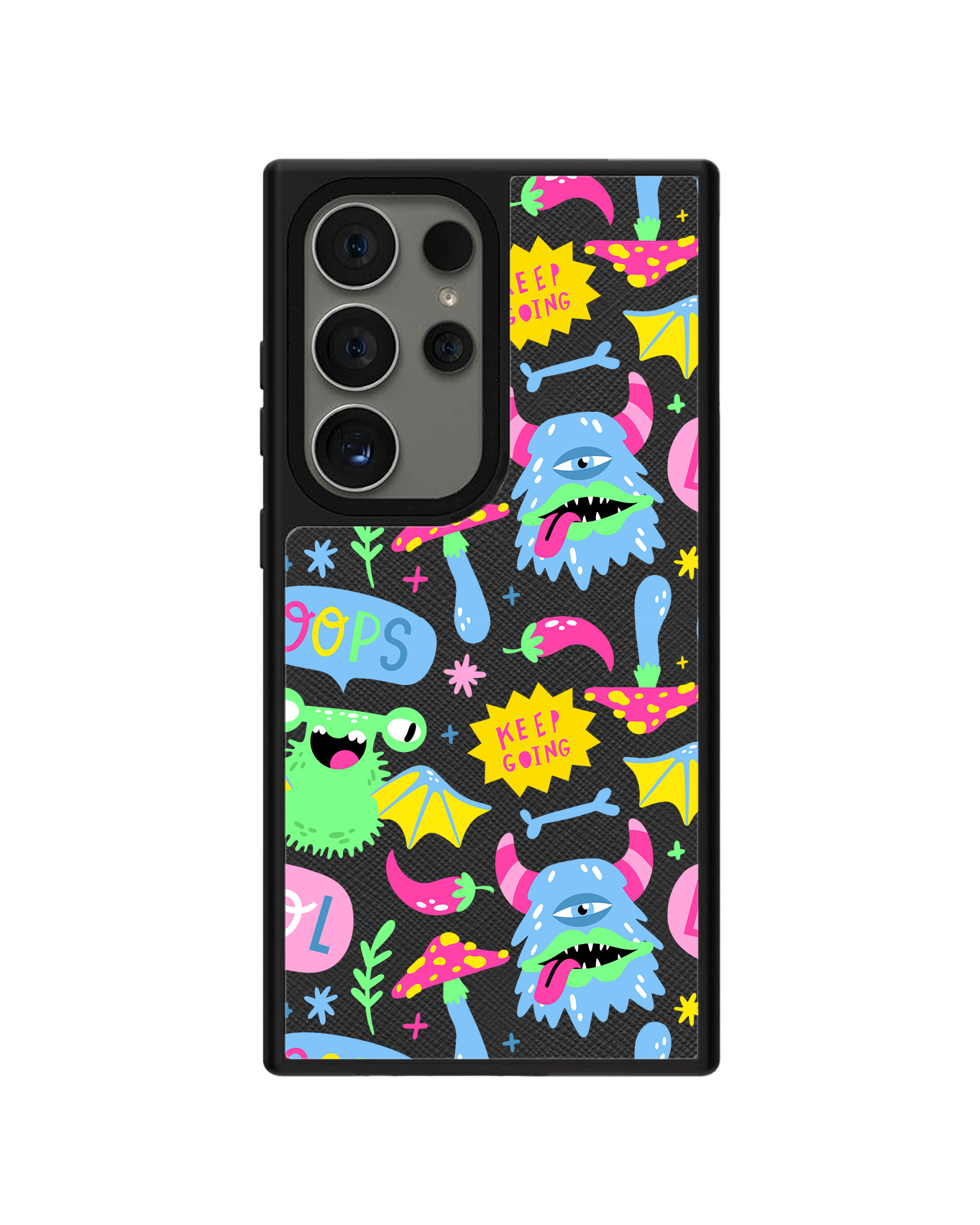 Android Leather Grip - Monster Say Keep Going