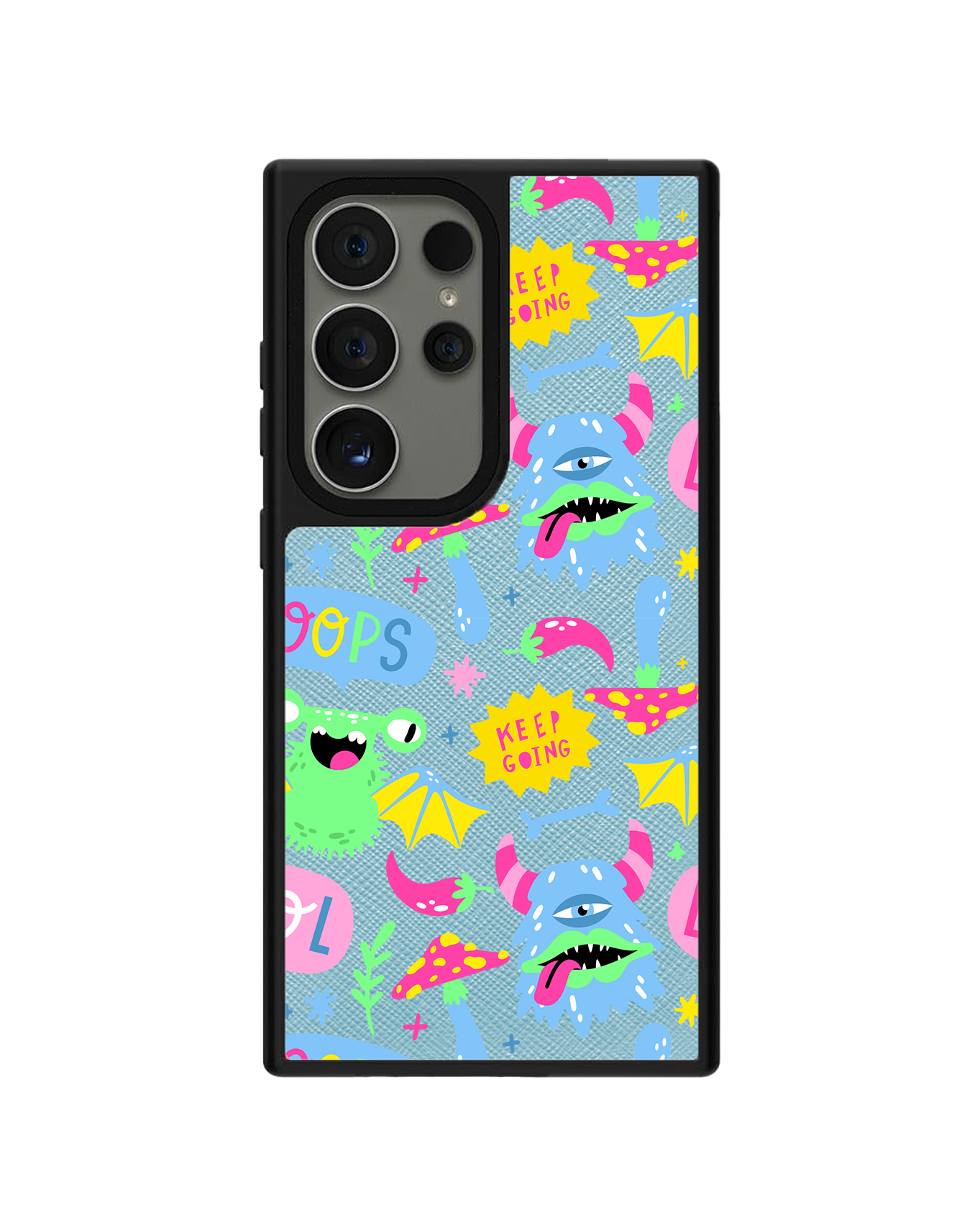Android Leather Grip - Monster Say Keep Going