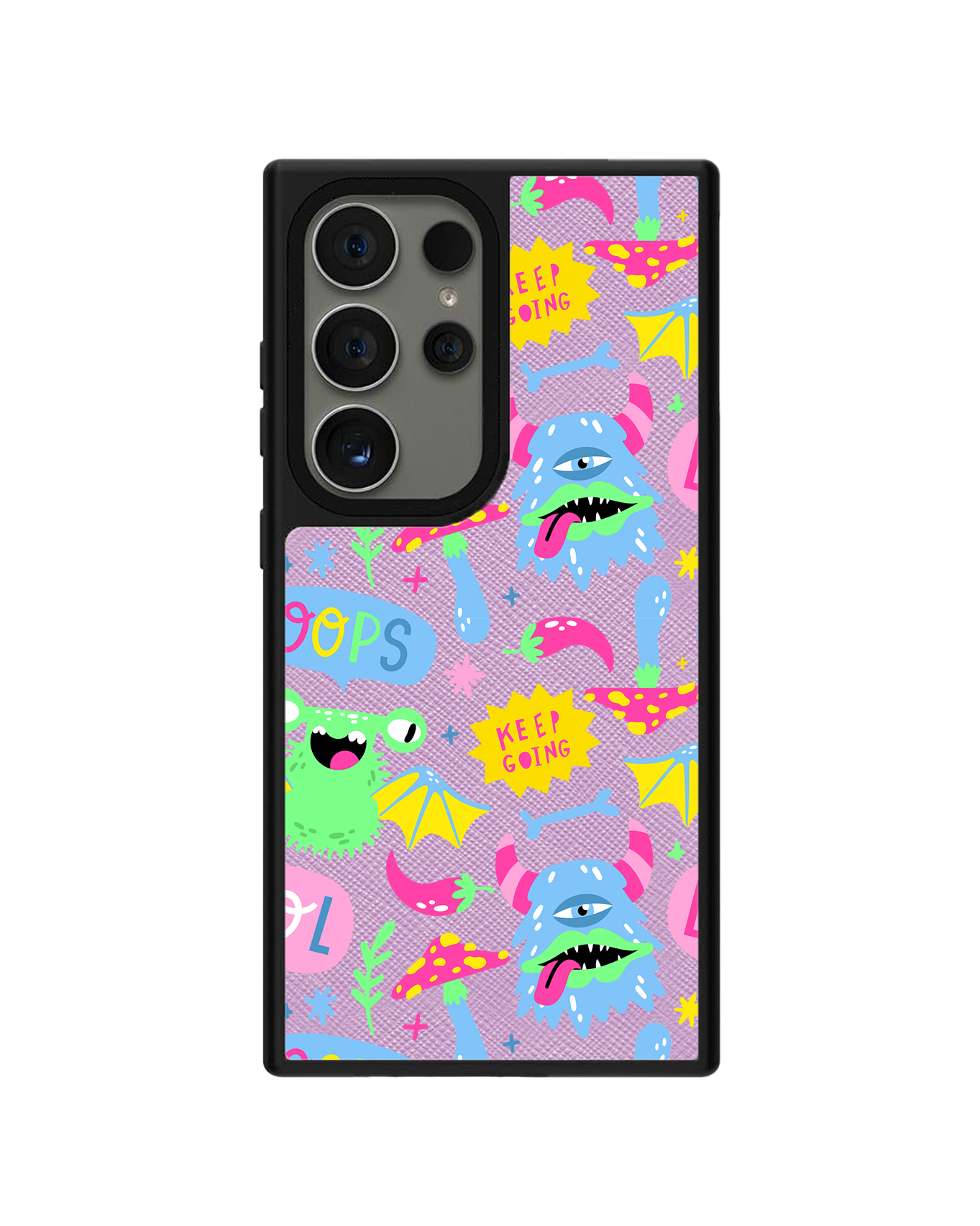 Android Leather Grip - Monster Say Keep Going