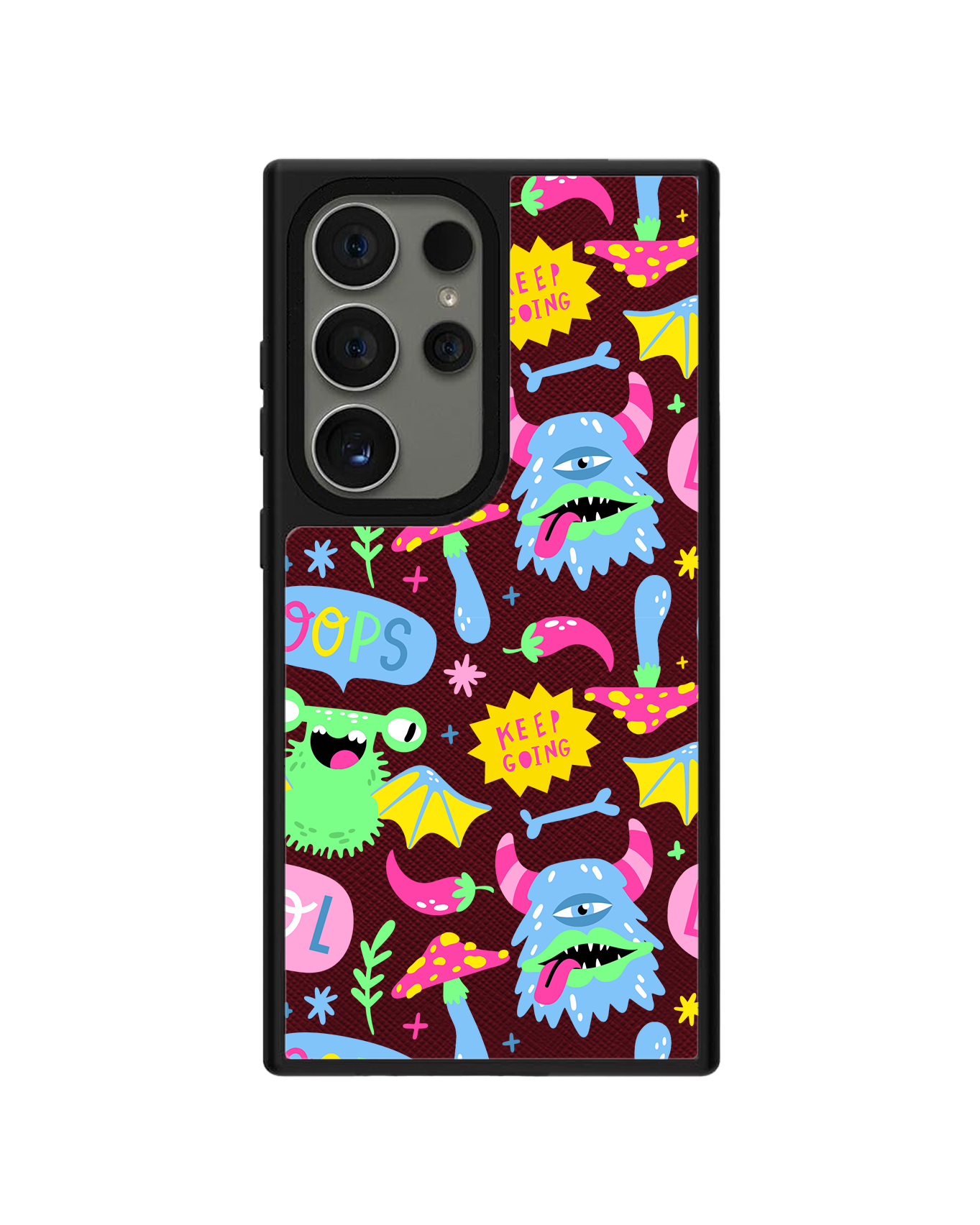Android Leather Grip - Monster Say Keep Going