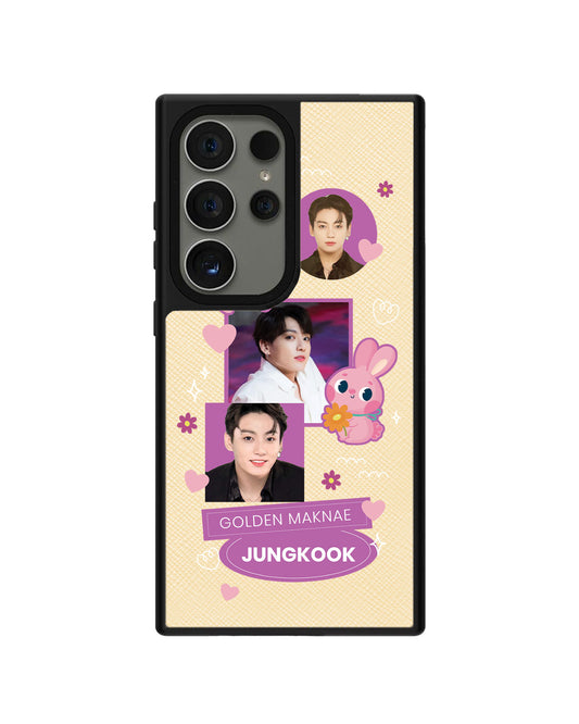 Android Leather Grip - Face Grid Bunny