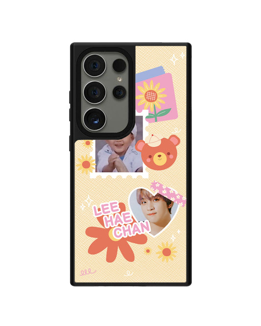 Android Leather Grip - Face Grid Sunflower