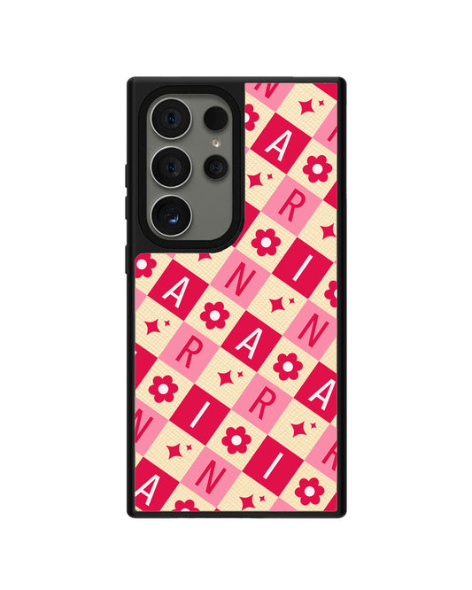 Android Leather Grip - CUSTOM MONOGRAM 3.0 Flower Grid 1.0