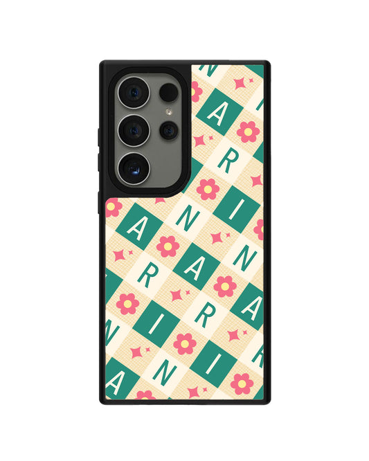 Android Leather Grip - CUSTOM MONOGRAM 3.0 Flower Grid 4.0