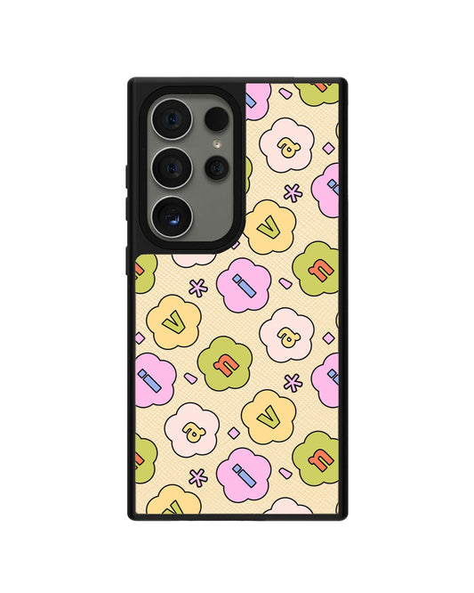 Android Leather Grip - CUSTOM MONOGRAM 3.0 Flower Petals 1.0