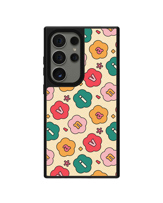 Android Leather Grip - CUSTOM MONOGRAM 3.0 Flower Petals 3.0