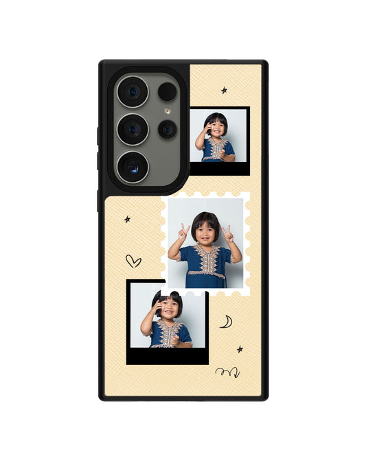 Android Leather Grip - Face Grid Black Polaroid