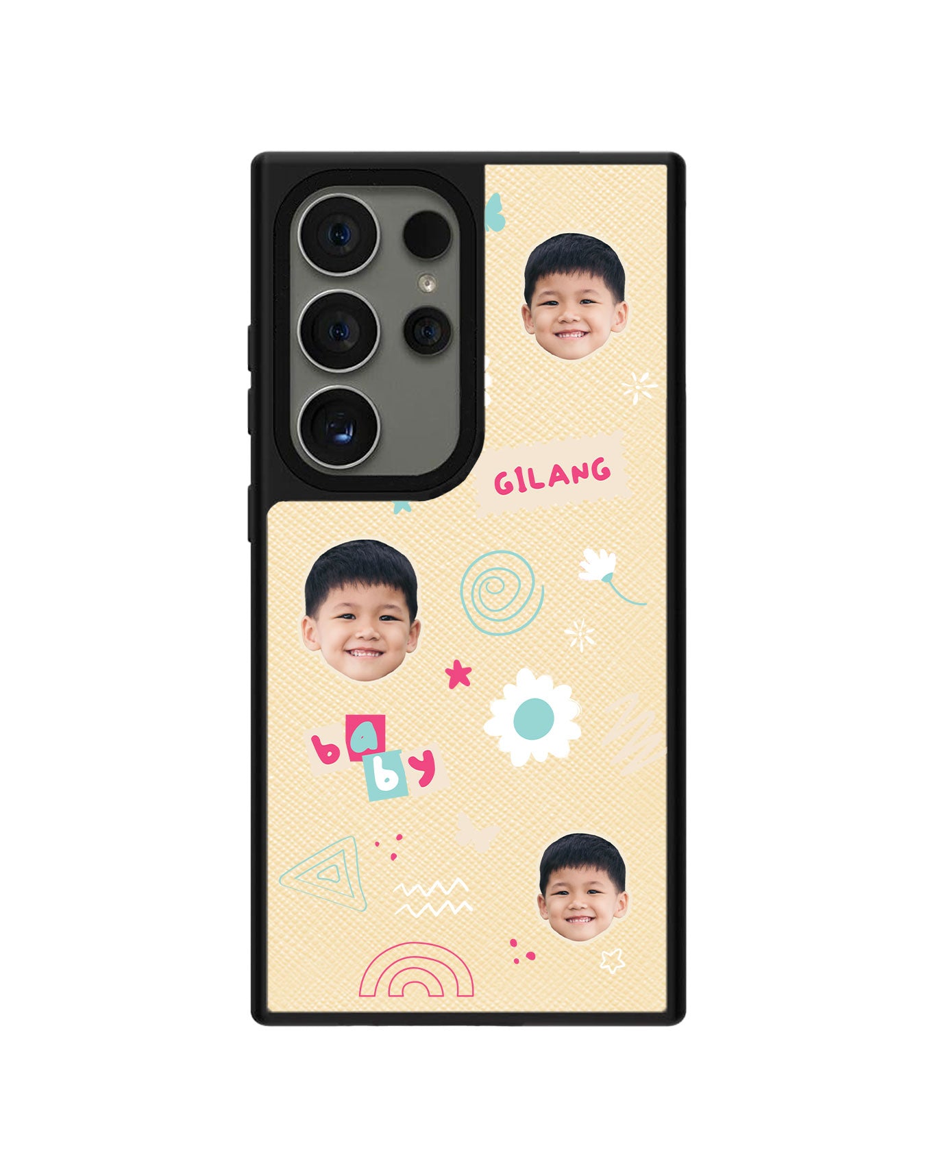 Android Leather Grip - Face Grid Abstract