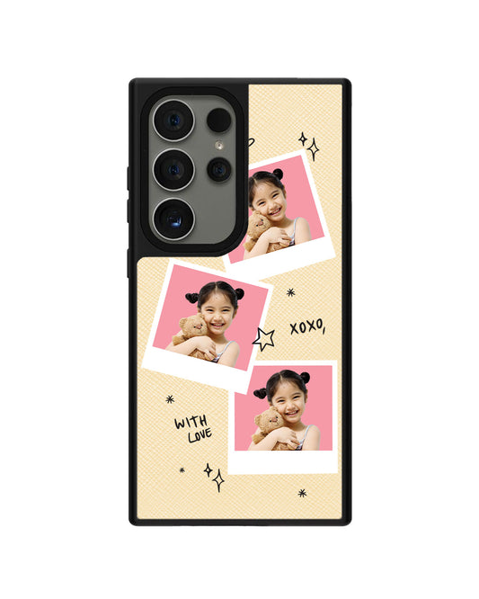 Android Leather Grip - Face Grid White Polaroid