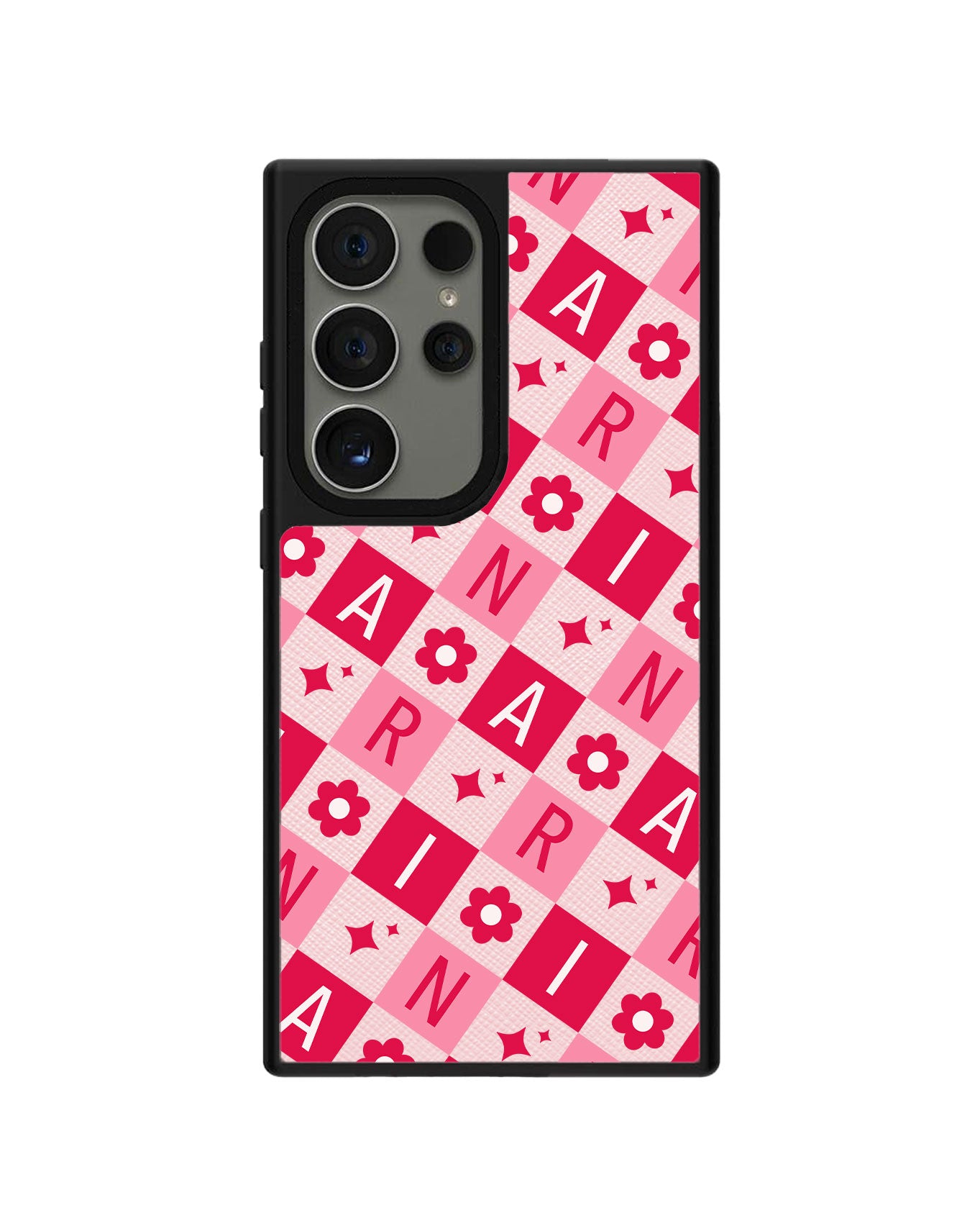 Android Leather Grip - CUSTOM MONOGRAM 3.0 Flower Grid 1.0