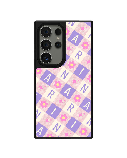 Android Leather Grip - CUSTOM MONOGRAM 3.0 Flower Grid 3.0