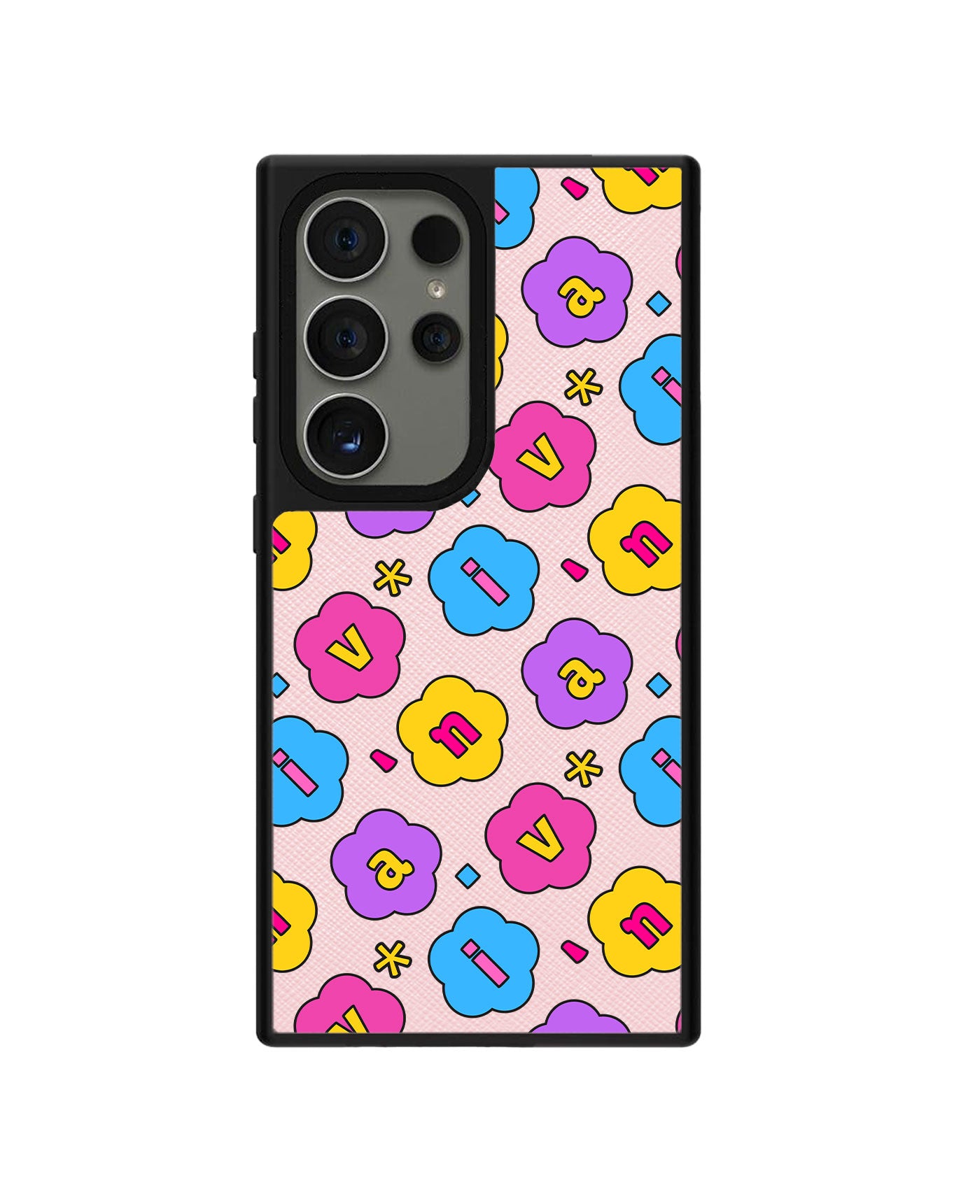 Android Leather Grip - CUSTOM MONOGRAM 3.0 Flower Petals 4.0