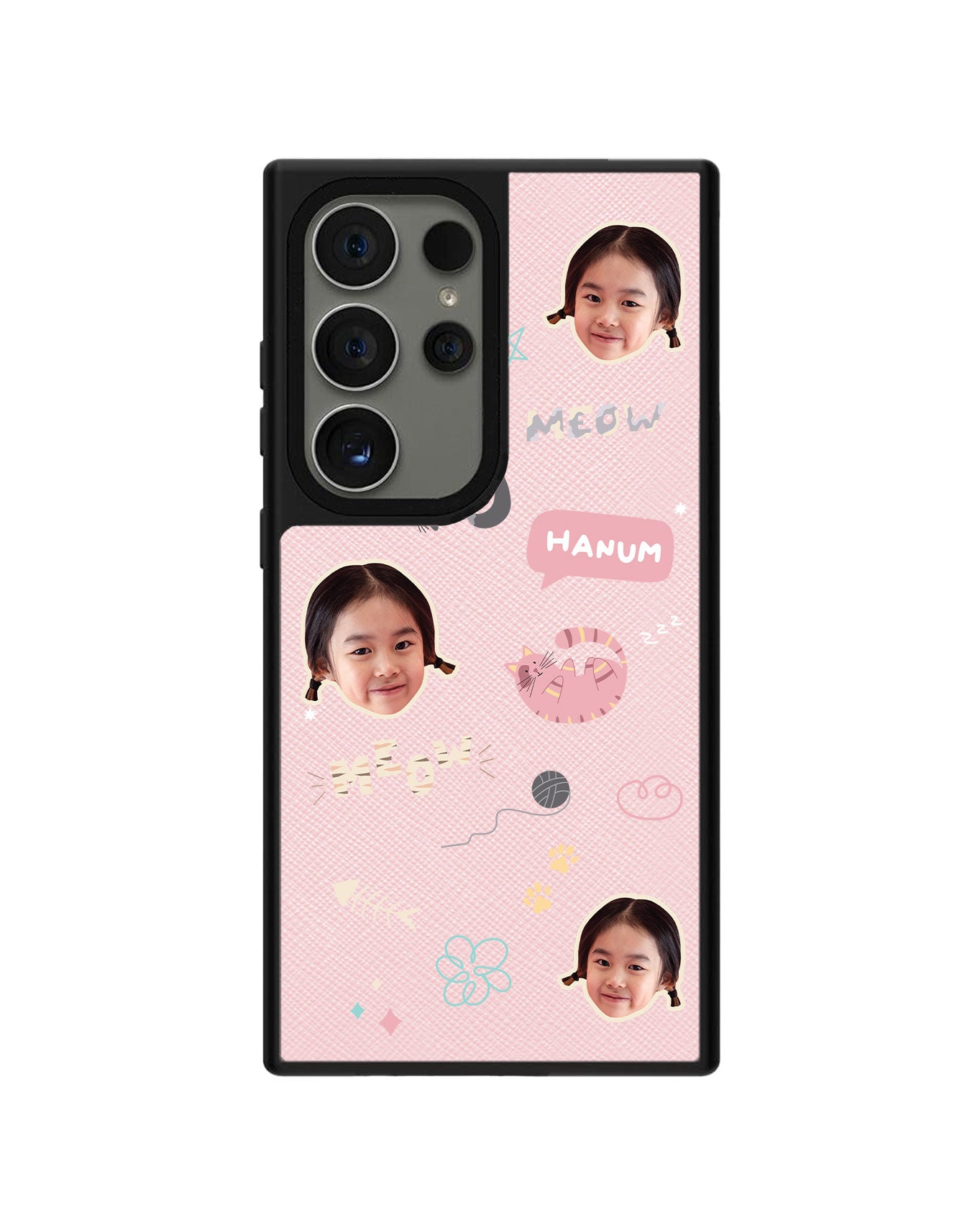 Android Leather Grip - Face Grid Kitty