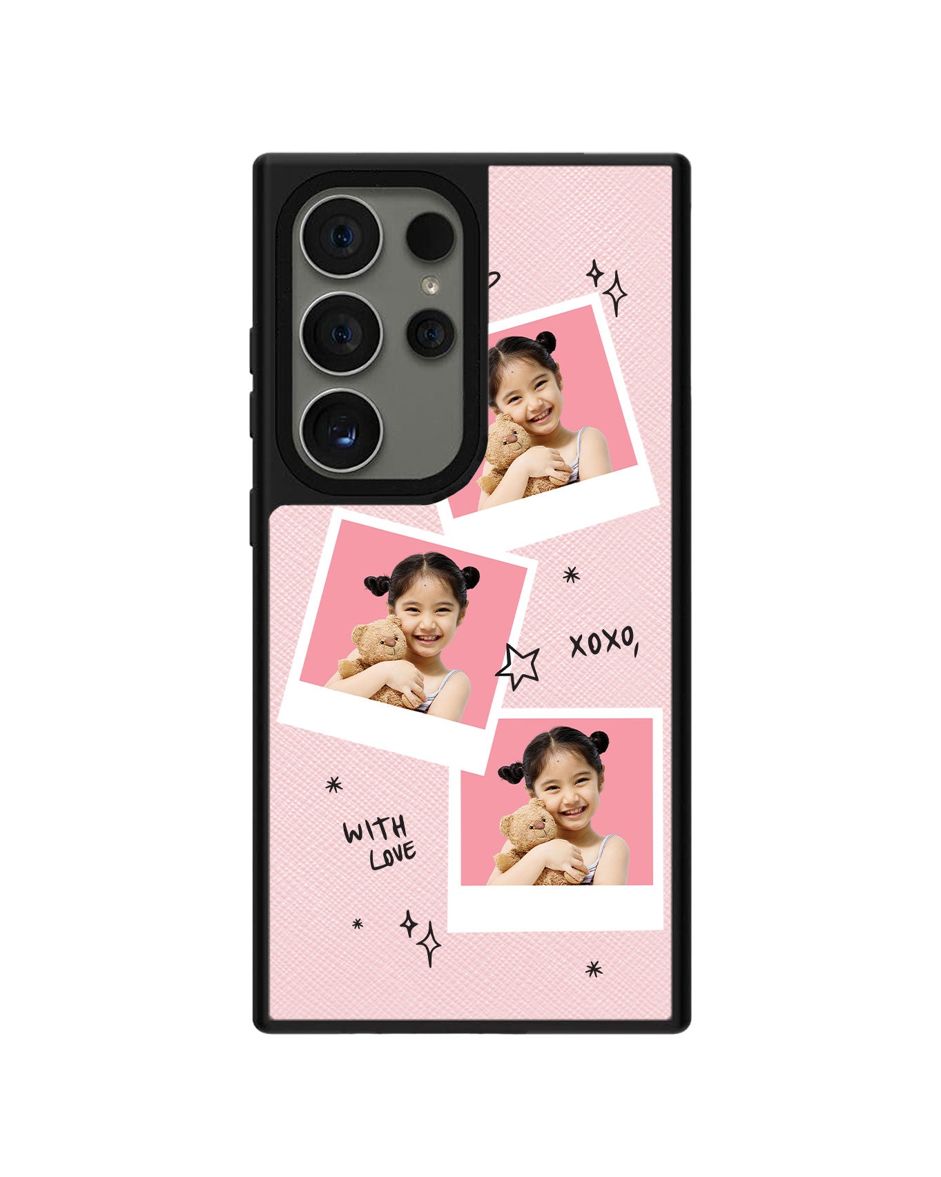 Android Leather Grip - Face Grid White Polaroid