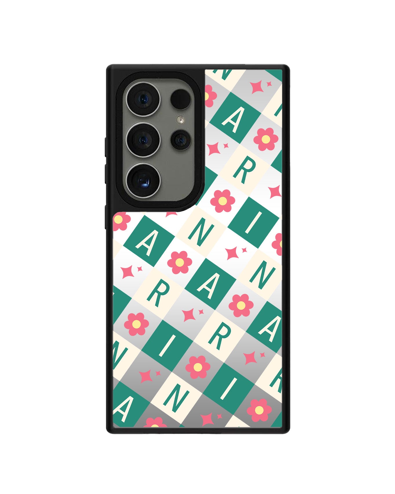 Android Mirror Grip - CUSTOM MONOGRAM 3.0 Flower Grid 4.0