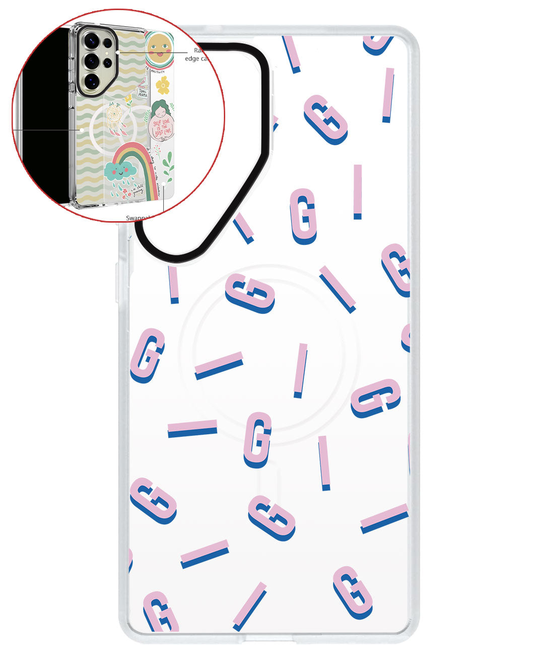 Magsafe Swappable Plate - CUSTOM MONOGRAM 1.0 Cotton candy