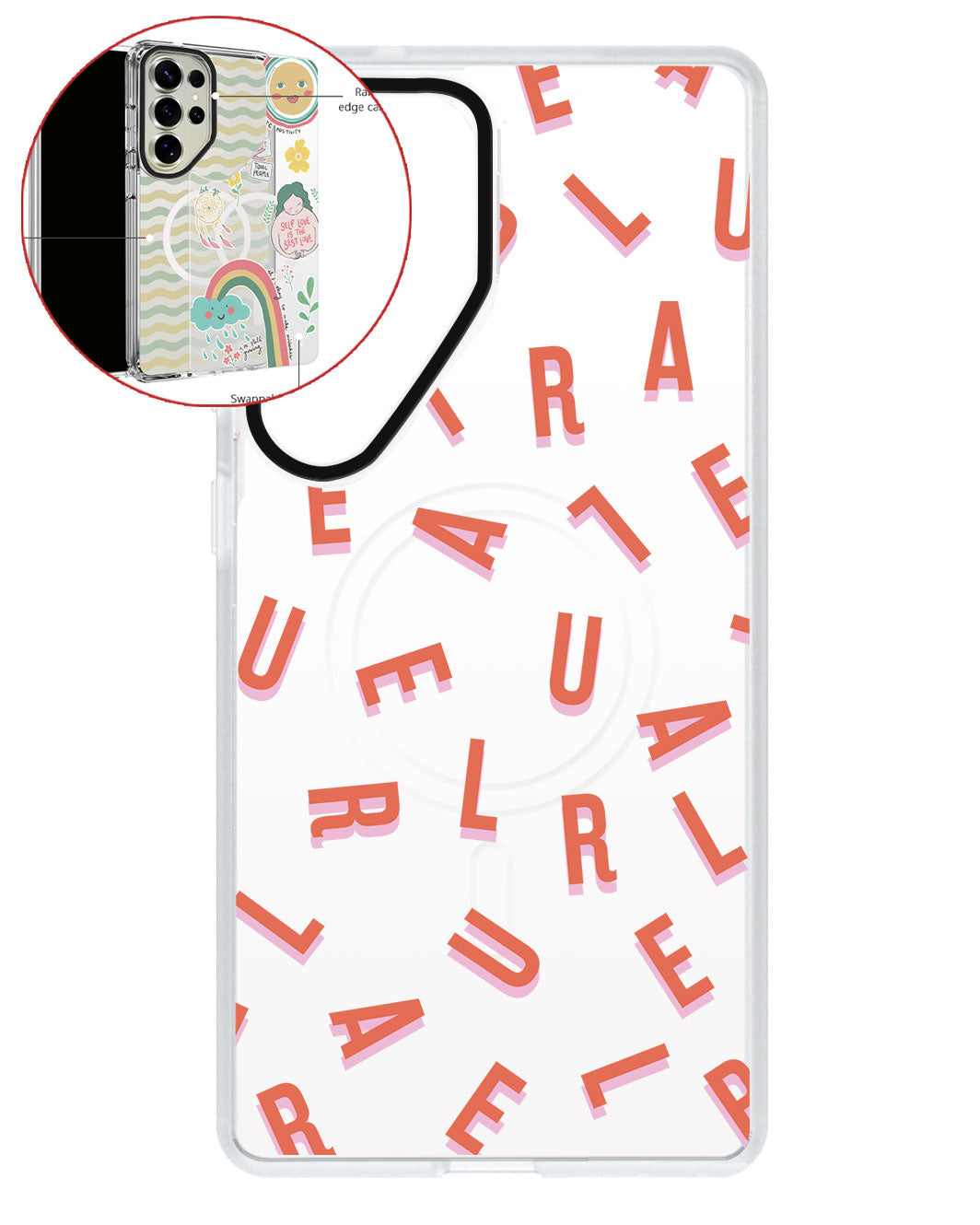 Magsafe Swappable Plate - CUSTOM MONOGRAM 1.0 Coral