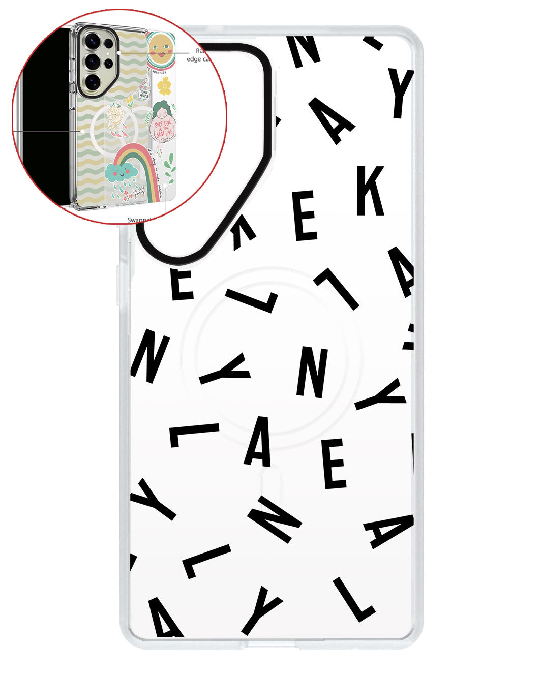 Magsafe Swappable Plate - CUSTOM MONOGRAM 1.0 Noir