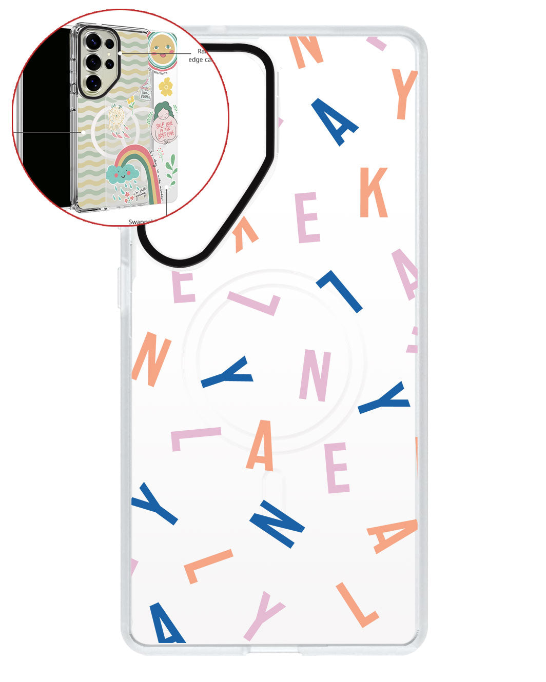 Magsafe Swappable Plate - CUSTOM MONOGRAM 1.0 Rainbow