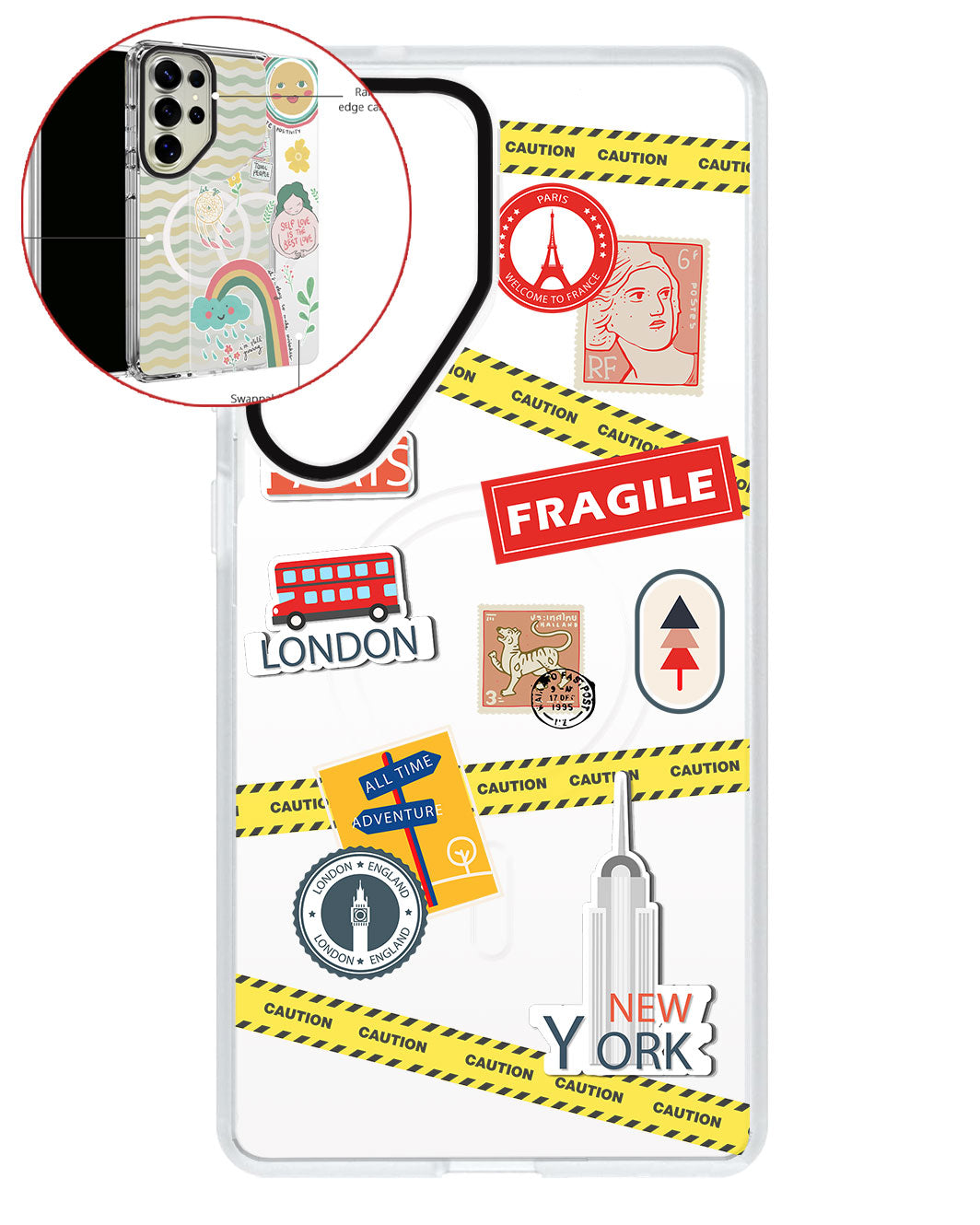 Magsafe Swappable Plate - Travel Stickers