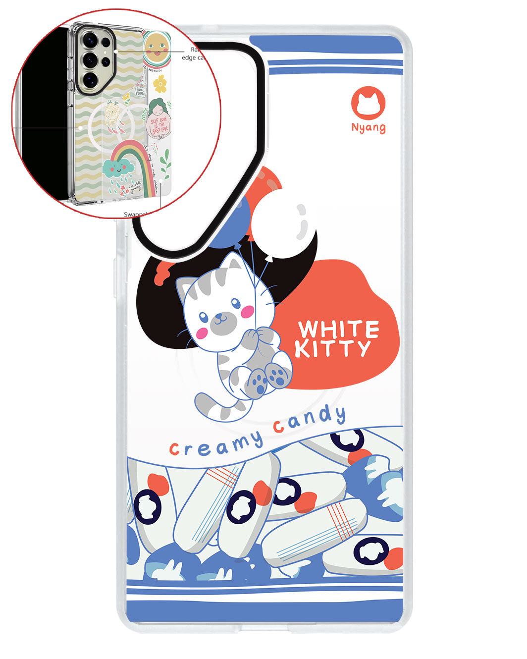 Magsafe Swappable Plate - White Kitty