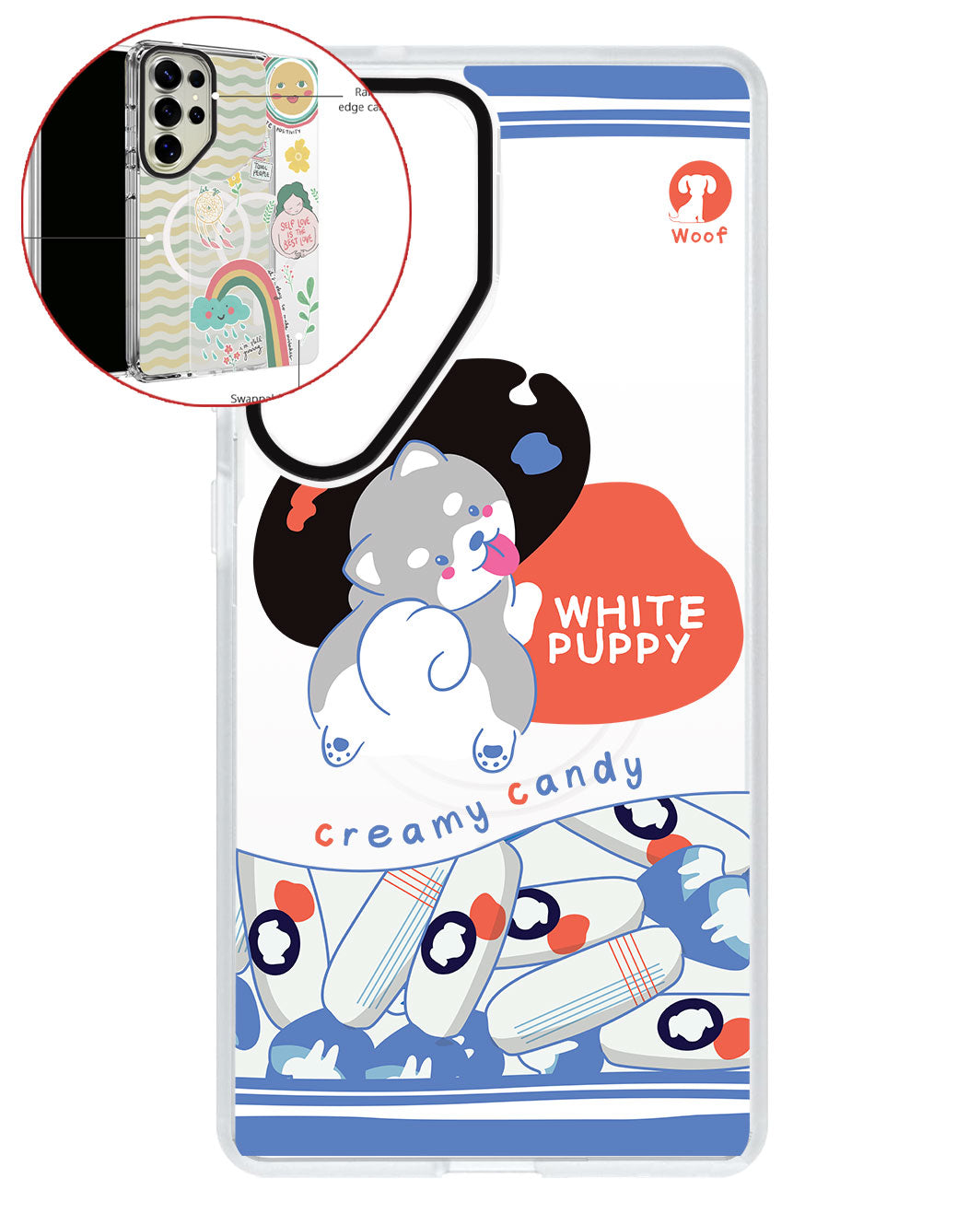 Magsafe Swappable Plate - White puppy