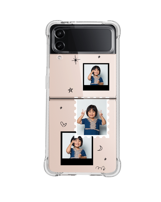 Android Flip / Fold Rearguard Hybrid - Face Grid Black Polaroid