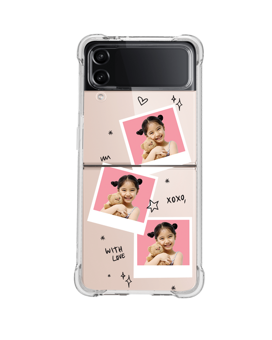 Android Flip / Fold Rearguard Hybrid - Face Grid White Polaroid