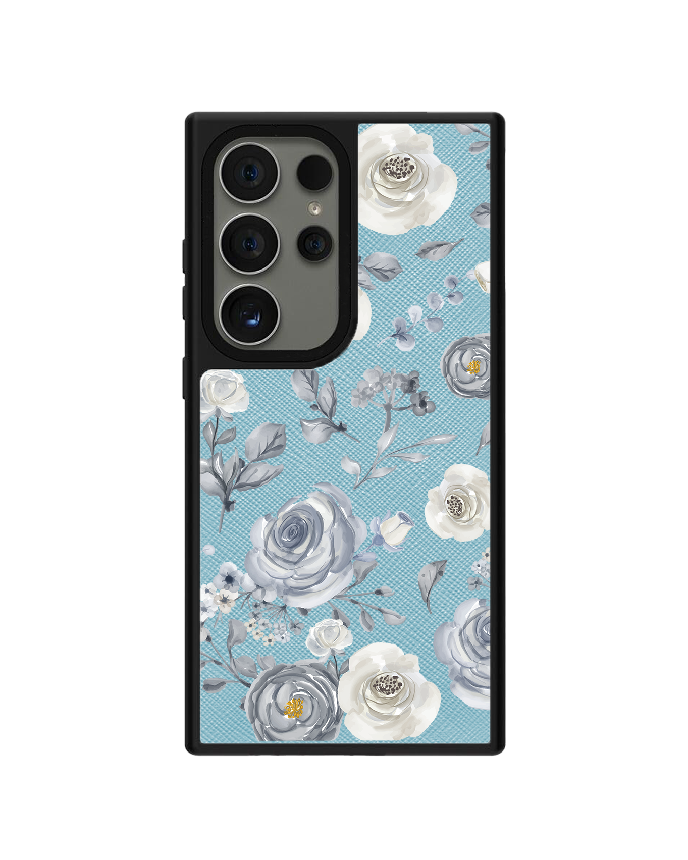 Android Leather Grip - Blue Rose