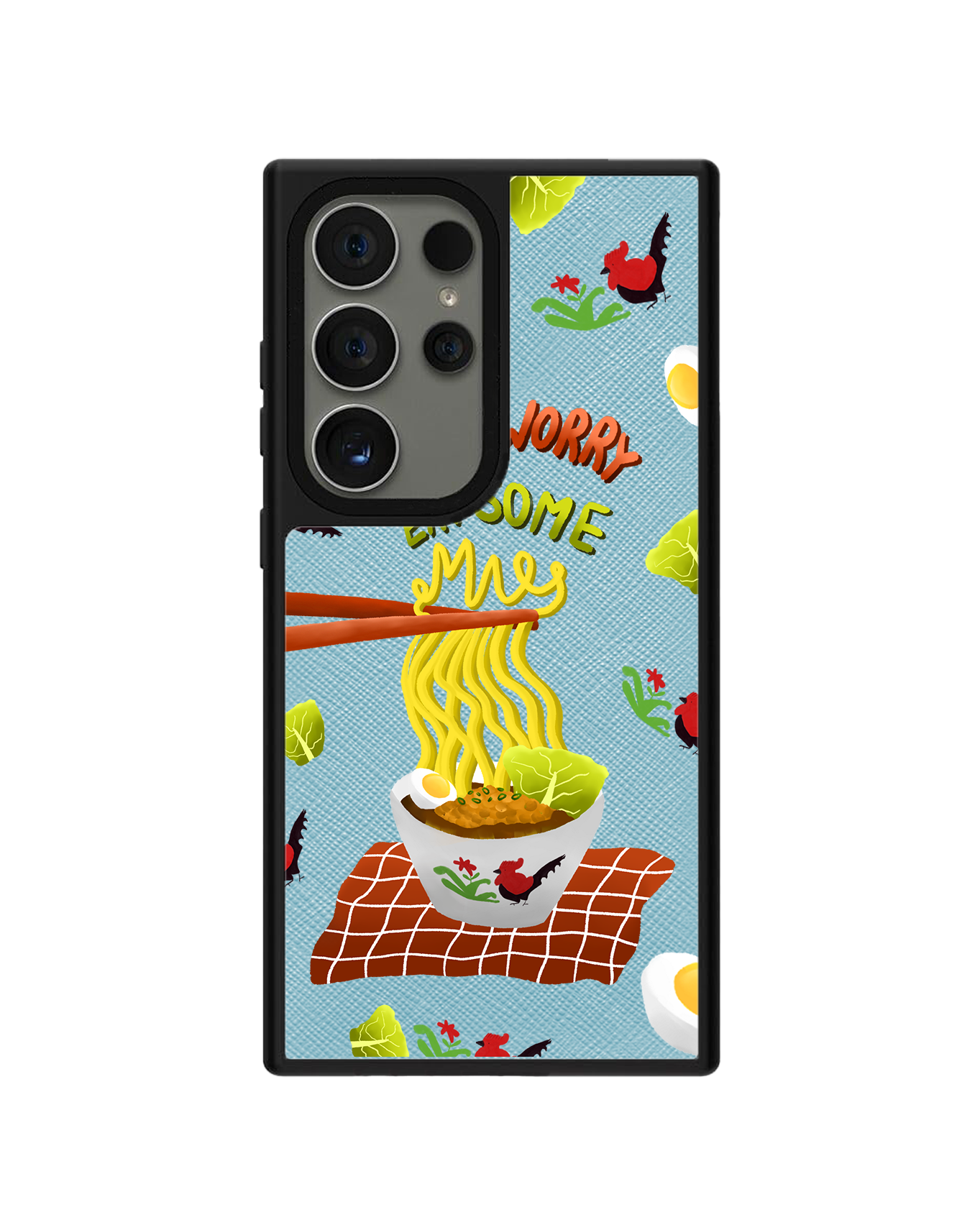 Android Leather Grip - Go Eat Some Mie