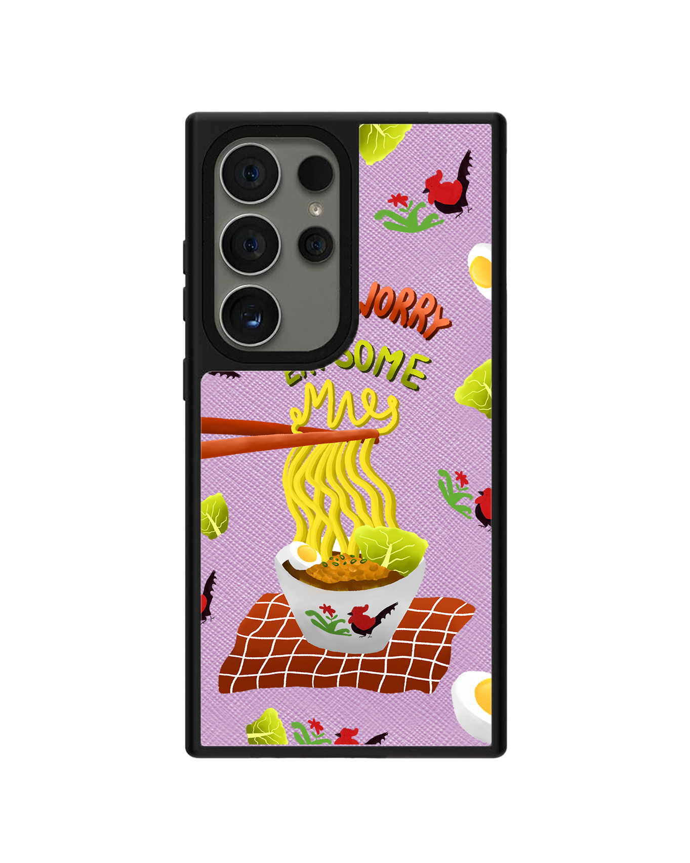 Android Leather Grip - Go Eat Some Mie