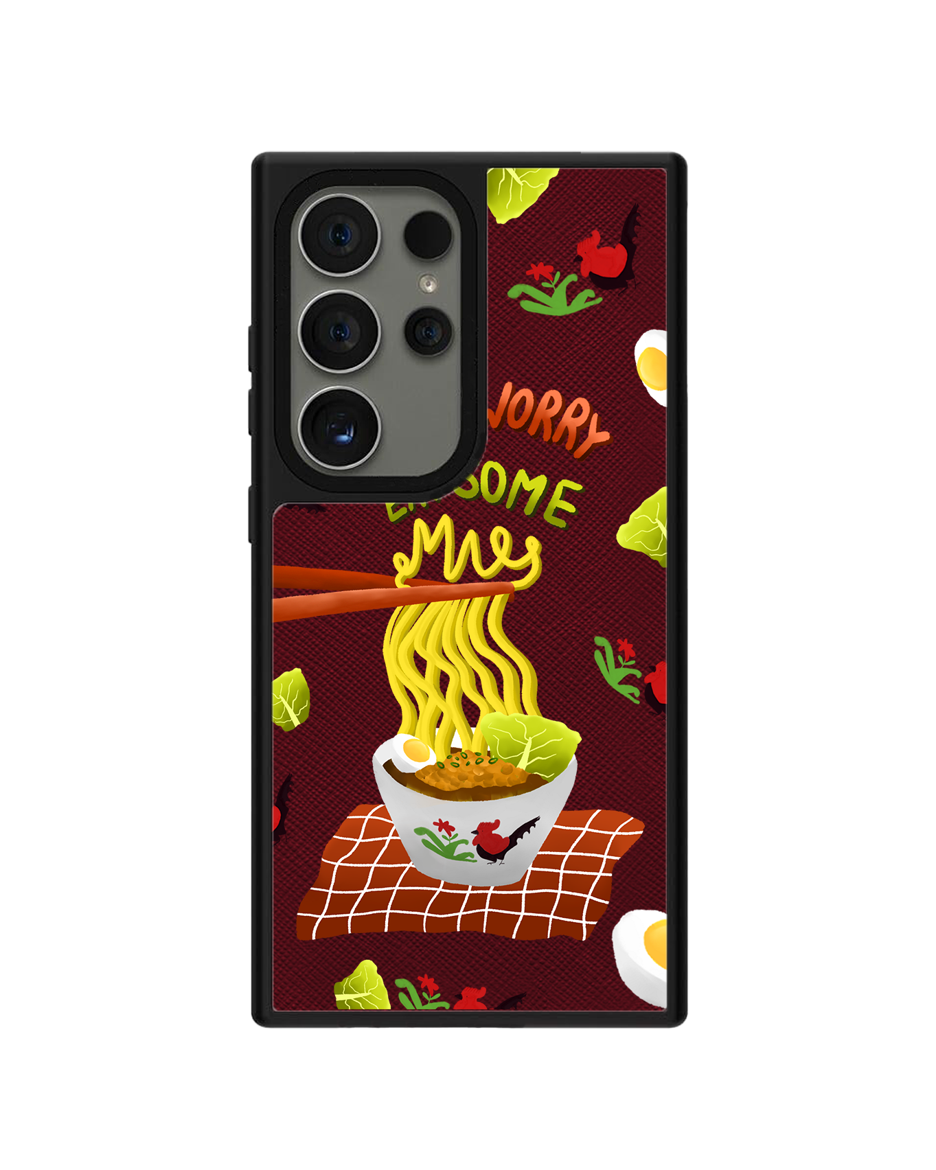 Android Leather Grip - Go Eat Some Mie