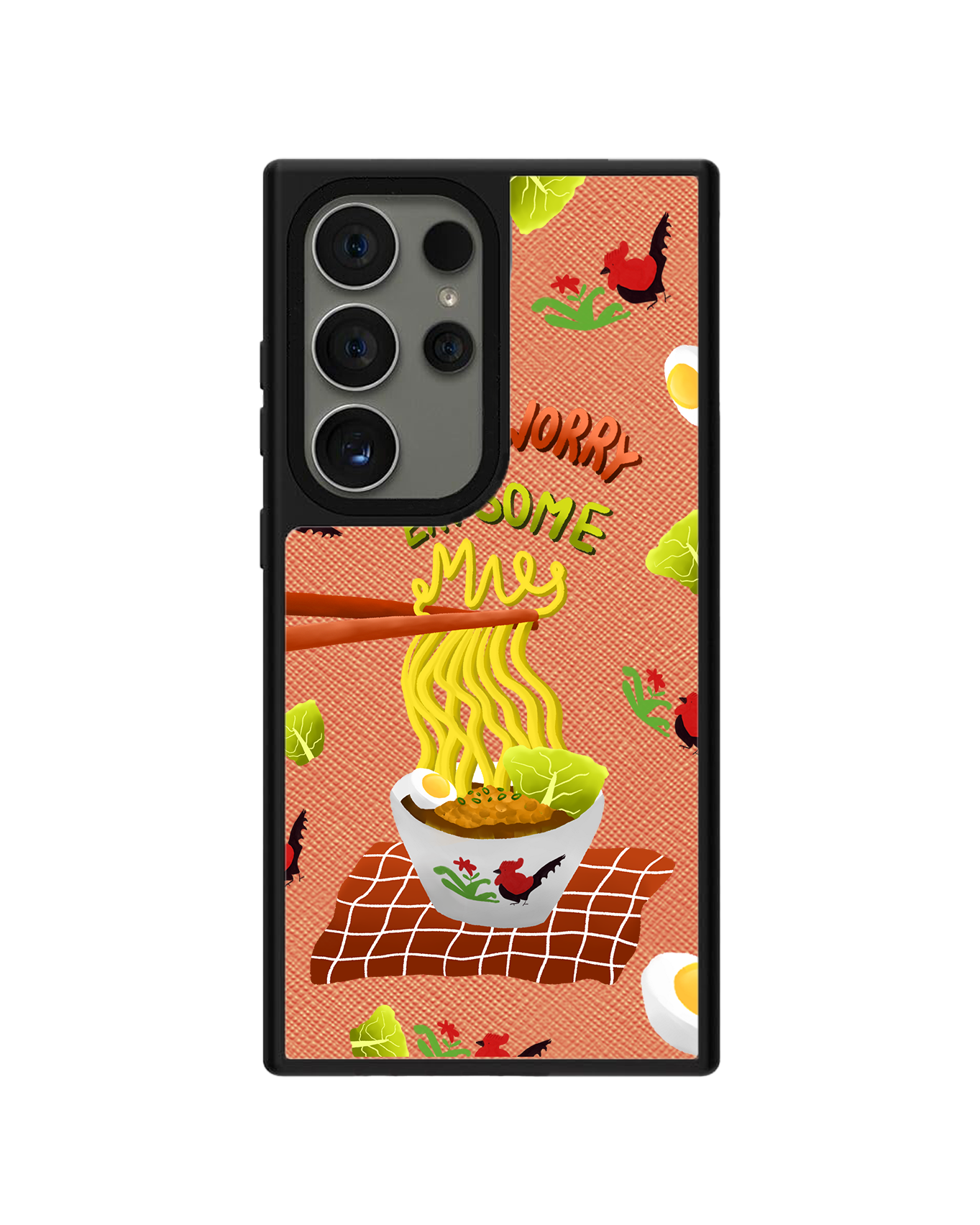 Android Leather Grip - Go Eat Some Mie