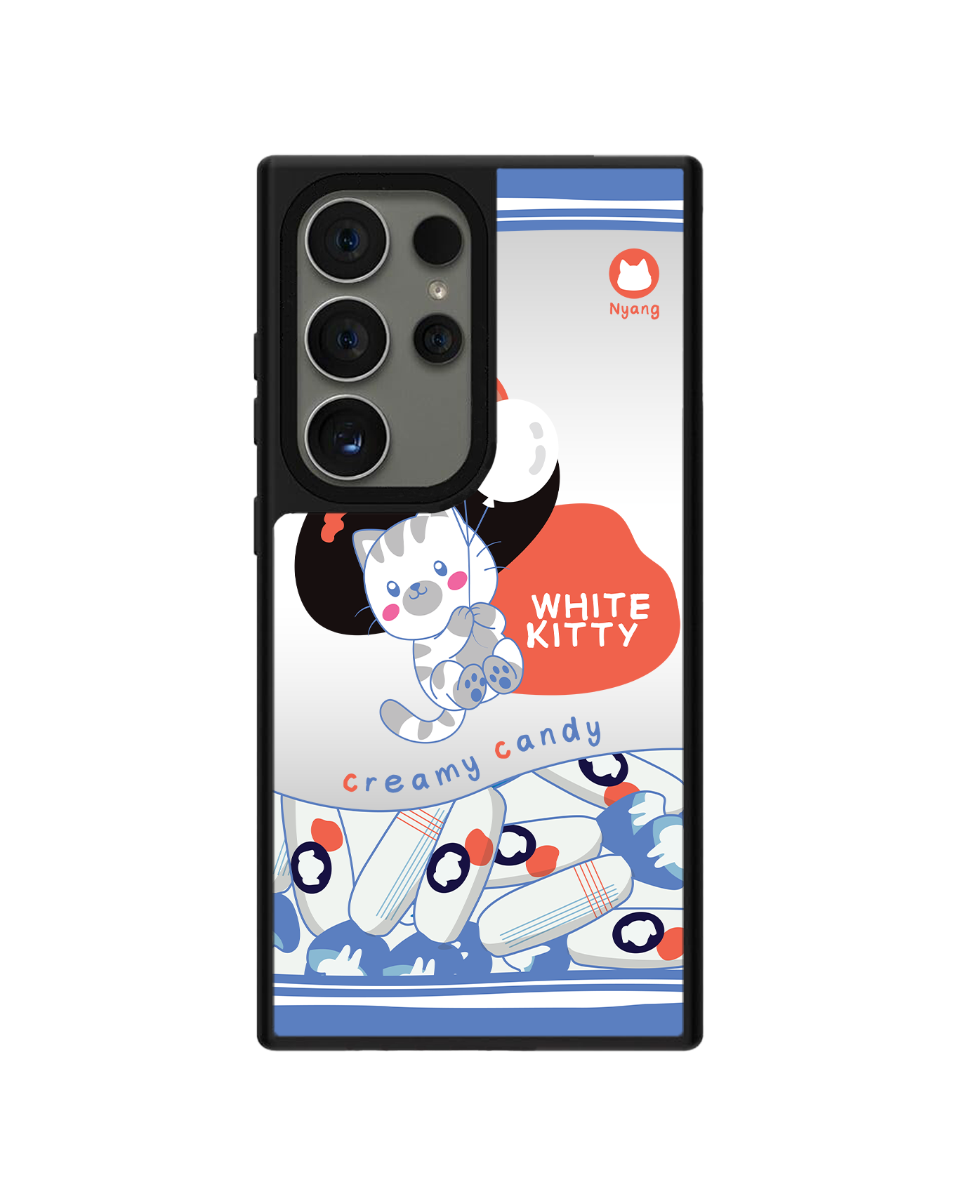 Android Mirror Grip - White Kitty