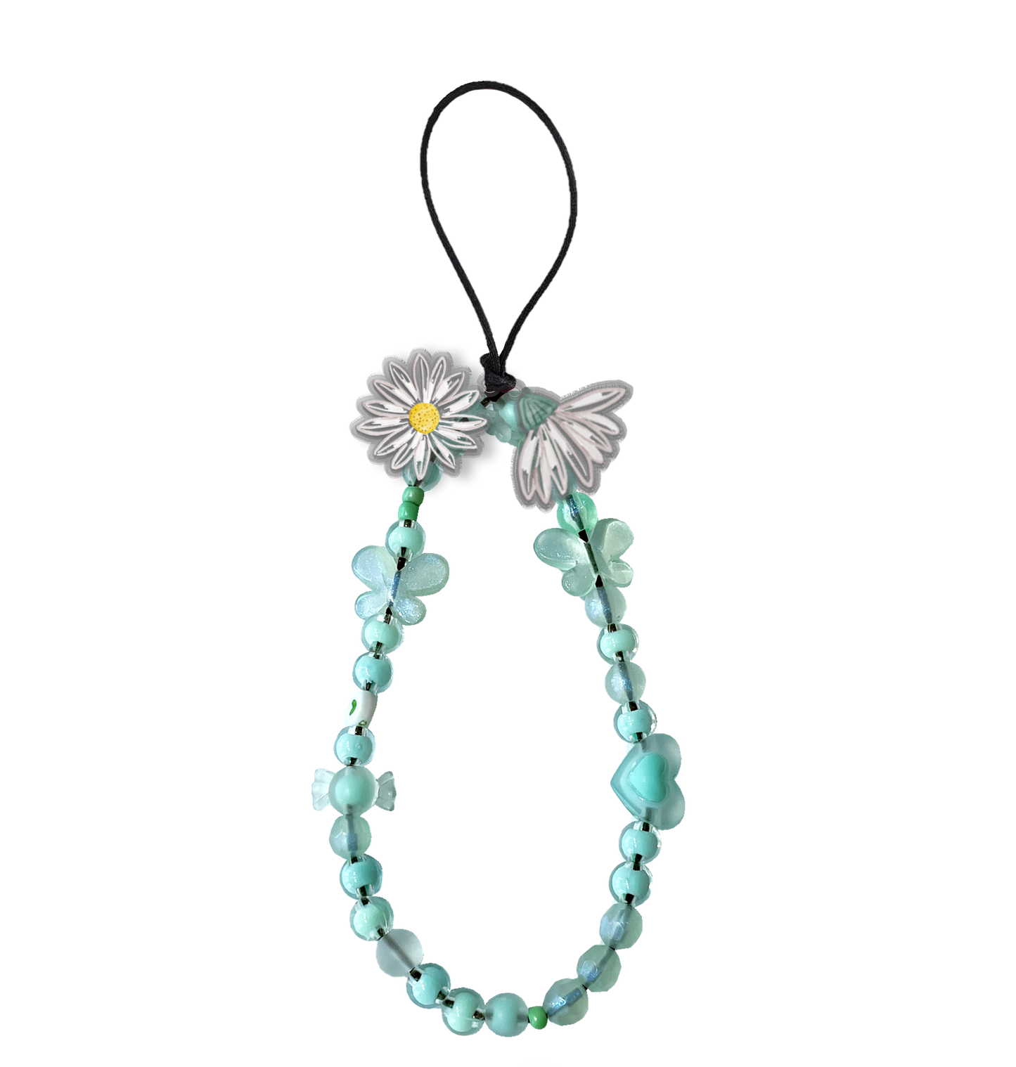 Beaded Strap with Acrylic Charm - April Daisy