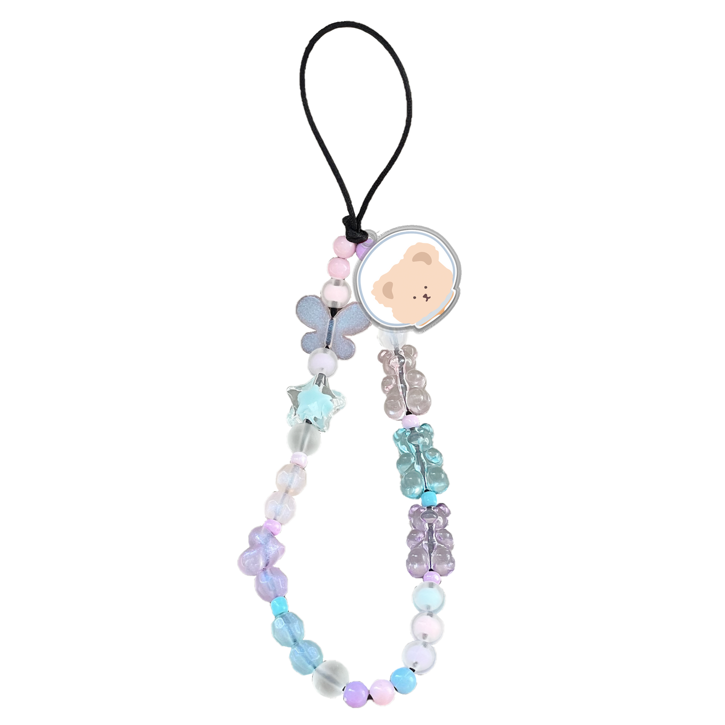 Beaded Strap with Acrylic Charm - Astrobear